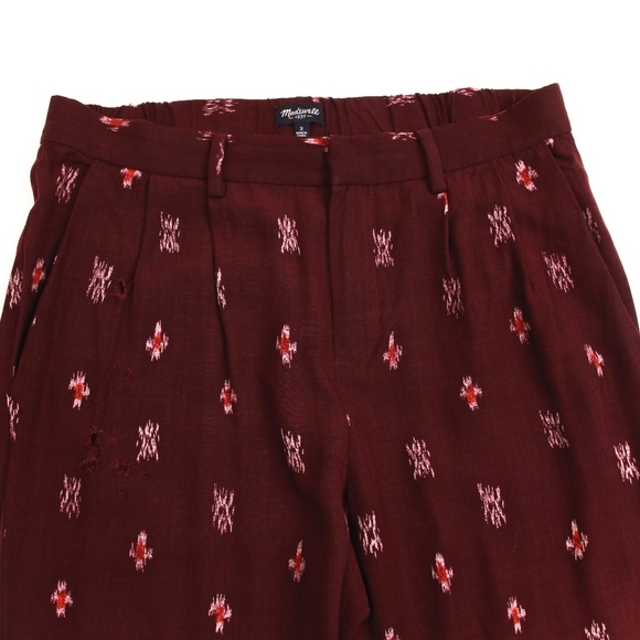 Madewell Delaney Slouch Trousers in Burgundy Ikat - Picture 6 of 7